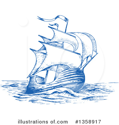Royalty-Free (RF) Ship Clipart Illustration by Vector Tradition SM - Stock Sample #1358917
