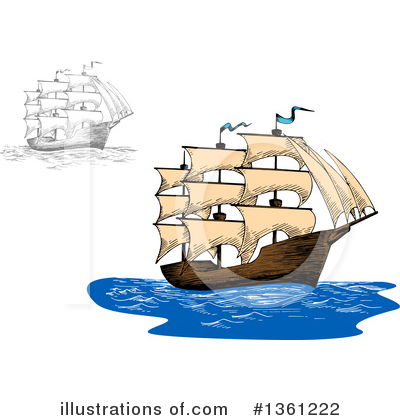 Royalty-Free (RF) Ship Clipart Illustration by Vector Tradition SM - Stock Sample #1361222