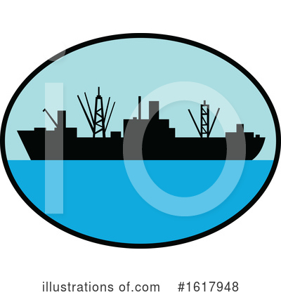 Cargo Ship Clipart #1617948 by patrimonio
