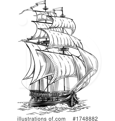 Pirate Ship Clipart #1748882 by AtStockIllustration