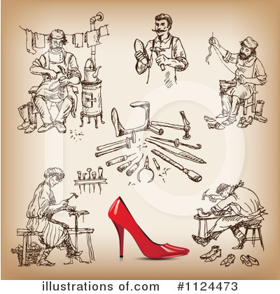Royalty-Free (RF) Shoemaker Clipart Illustration by Eugene - Stock Sample #1124473