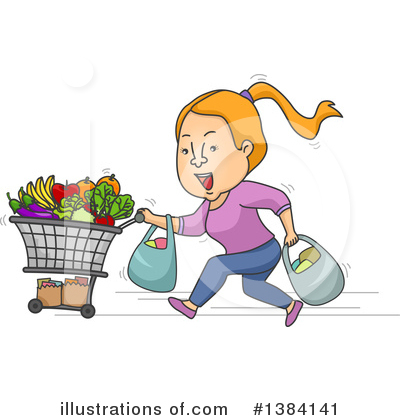 Grocery Shopping Clipart #1384141 by BNP Design Studio
