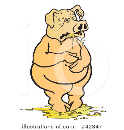 Royalty-Free (RF) Sick Pig Clipart Illustration by Snowy - Stock Sample #42347