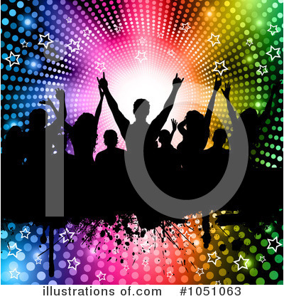 Royalty-Free (RF) Silhouetted Dancers Clipart Illustration by KJ Pargeter - Stock Sample #1051063