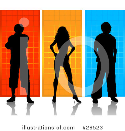 Royalty-Free (RF) Silhouetted People Clipart Illustration by KJ Pargeter - Stock Sample #28523