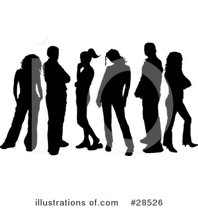 Royalty-Free (RF) Silhouetted People Clipart Illustration by KJ Pargeter - Stock Sample #28526