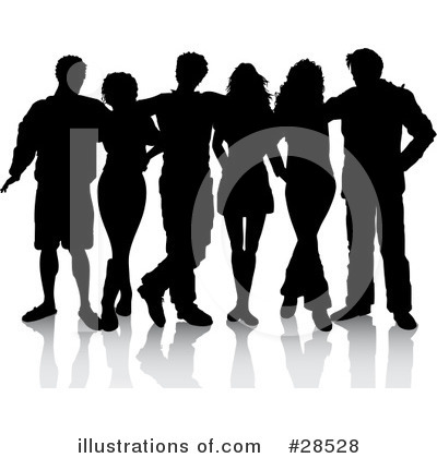 Royalty-Free (RF) Silhouetted People Clipart Illustration by KJ Pargeter - Stock Sample #28528