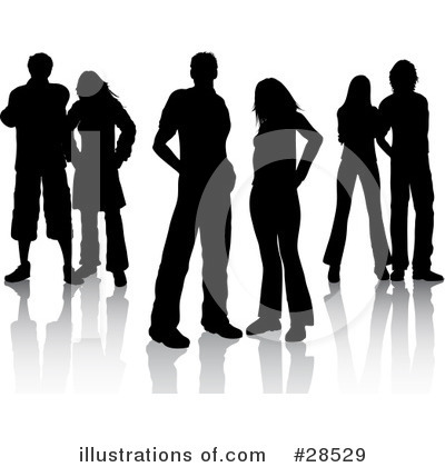 Royalty-Free (RF) Silhouetted People Clipart Illustration by KJ Pargeter - Stock Sample #28529