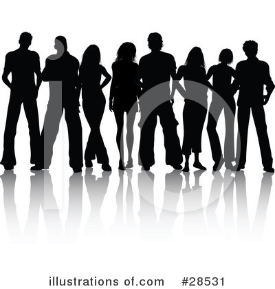 Royalty-Free (RF) Silhouetted People Clipart Illustration by KJ Pargeter - Stock Sample #28531