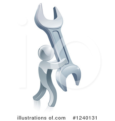 Royalty-Free (RF) Silver Man Clipart Illustration by AtStockIllustration - Stock Sample #1240131