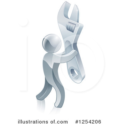 Royalty-Free (RF) Silver Man Clipart Illustration by AtStockIllustration - Stock Sample #1254206