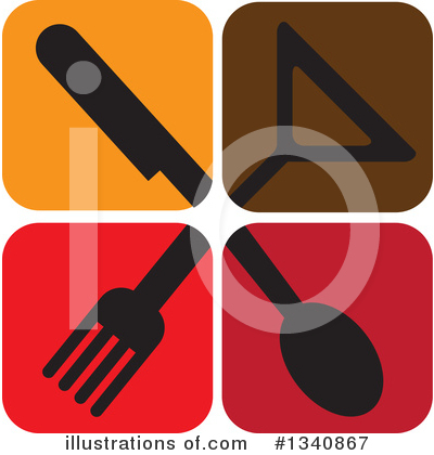 Royalty-Free (RF) Silverware Clipart Illustration by ColorMagic - Stock Sample #1340867