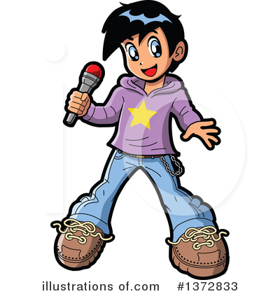 Royalty-Free (RF) Singer Clipart Illustration by Clip Art Mascots - Stock Sample #1372833