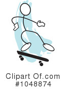 Skateboarding Clipart #1048874 by Johnny Sajem