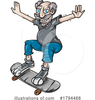 Skateboarding Clipart #1794466 by Domenico Condello