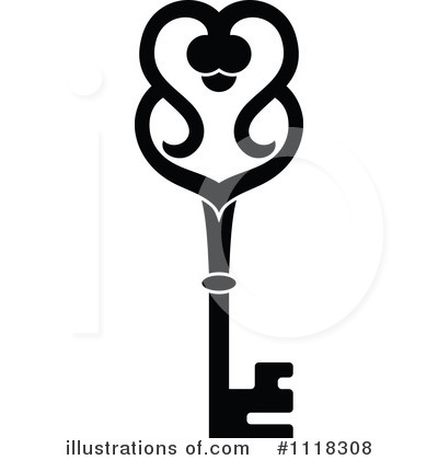 Royalty-Free (RF) Skeleton Key Clipart Illustration by Vector Tradition SM - Stock Sample #1118308