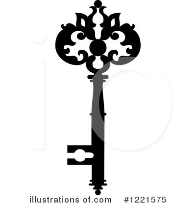 Royalty-Free (RF) Skeleton Key Clipart Illustration by Vector Tradition SM - Stock Sample #1221575