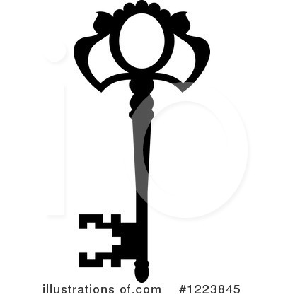 Royalty-Free (RF) Skeleton Key Clipart Illustration by Vector Tradition SM - Stock Sample #1223845
