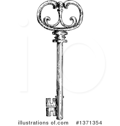 Royalty-Free (RF) Skeleton Key Clipart Illustration by Vector Tradition SM - Stock Sample #1371354