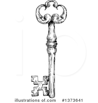 Royalty-Free (RF) Skeleton Key Clipart Illustration by Vector Tradition SM - Stock Sample #1373641