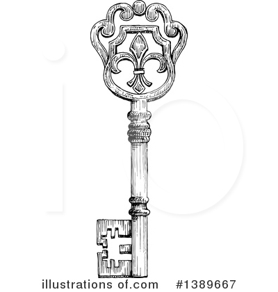 Skeleton Key Clipart #1389667 by Vector Tradition SM