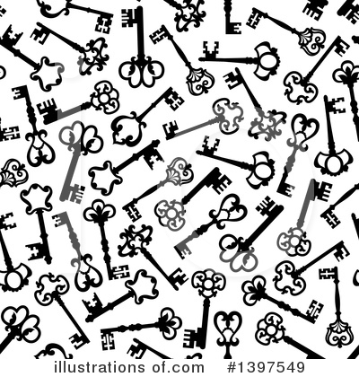 Royalty-Free (RF) Skeleton Key Clipart Illustration by Vector Tradition SM - Stock Sample #1397549