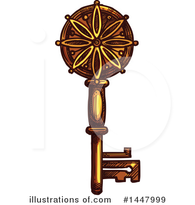 Royalty-Free (RF) Skeleton Key Clipart Illustration by Vector Tradition SM - Stock Sample #1447999