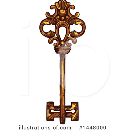 Royalty-Free (RF) Skeleton Key Clipart Illustration by Vector Tradition SM - Stock Sample #1448000