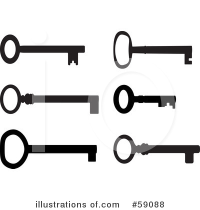 Royalty-Free (RF) Skeleton Key Clipart Illustration by Frisko - Stock Sample #59088