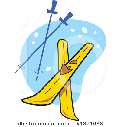 Skis Clipart #1371668 by Clip Art Mascots