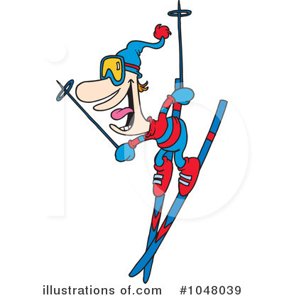 Royalty-Free (RF) Skiing Clipart Illustration by toonaday - Stock Sample #1048039
