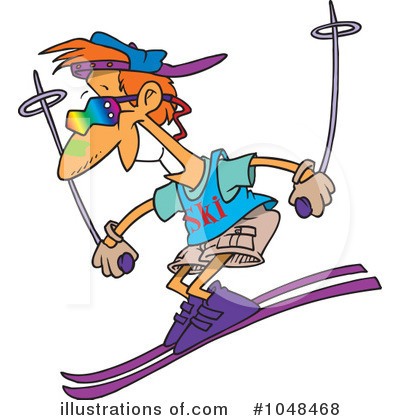Royalty-Free (RF) Skiing Clipart Illustration by toonaday - Stock Sample #1048468