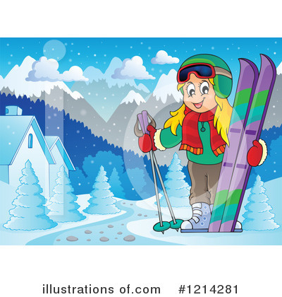 Royalty-Free (RF) Skiing Clipart Illustration by visekart - Stock Sample #1214281