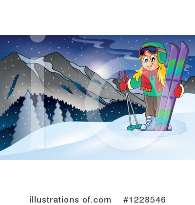 Royalty-Free (RF) Skiing Clipart Illustration by visekart - Stock Sample #1228546