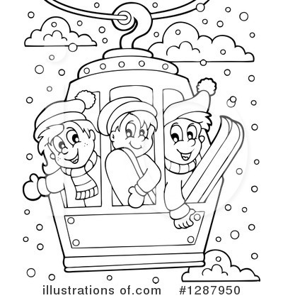 Royalty-Free (RF) Skiing Clipart Illustration by visekart - Stock Sample #1287950