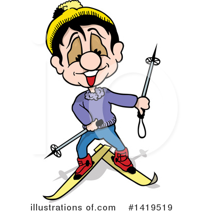 Royalty-Free (RF) Skiing Clipart Illustration by dero - Stock Sample #1419519