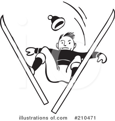 Royalty-Free (RF) Skiing Clipart Illustration by BestVector - Stock Sample #210471
