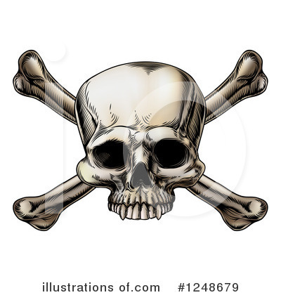 Royalty-Free (RF) Skull And Crossbones Clipart Illustration by AtStockIllustration - Stock Sample #1248679