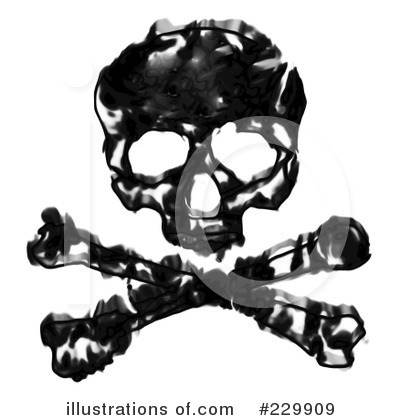 Royalty-Free (RF) Skull And Crossbones Clipart Illustration by Arena Creative - Stock Sample #229909