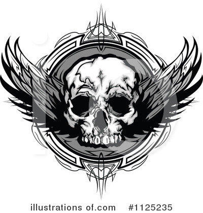 Winged Skull Clipart #1125235 by Chromaco