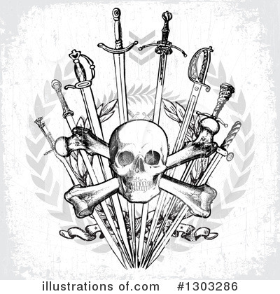Royalty-Free (RF) Skull Clipart Illustration by BestVector - Stock Sample #1303286