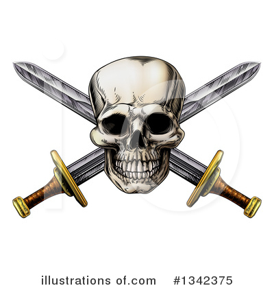 Royalty-Free (RF) Skull Clipart Illustration by AtStockIllustration - Stock Sample #1342375