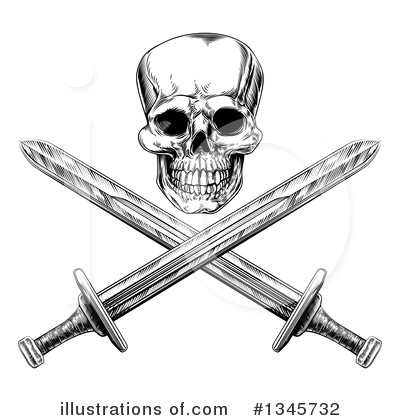 Skull And Crossbones Clipart #1345732 by AtStockIllustration
