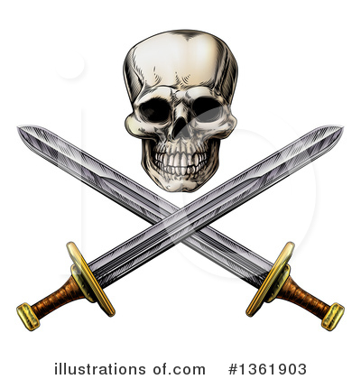Skull And Crossbones Clipart #1361903 by AtStockIllustration