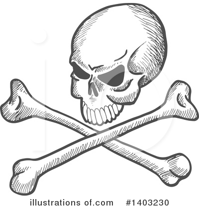Skull And Crossbones Clipart #1403230 by Vector Tradition SM