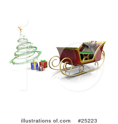 Royalty-Free (RF) Sleigh Clipart Illustration by KJ Pargeter - Stock Sample #25223