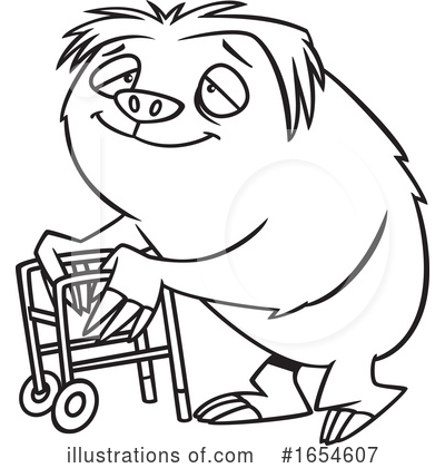 Royalty-Free (RF) Sloth Clipart Illustration by toonaday - Stock Sample #1654607