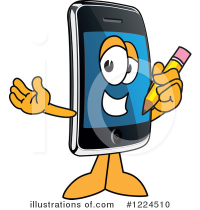 Royalty-Free (RF) Smart Phone Clipart Illustration by Mascot Junction - Stock Sample #1224510