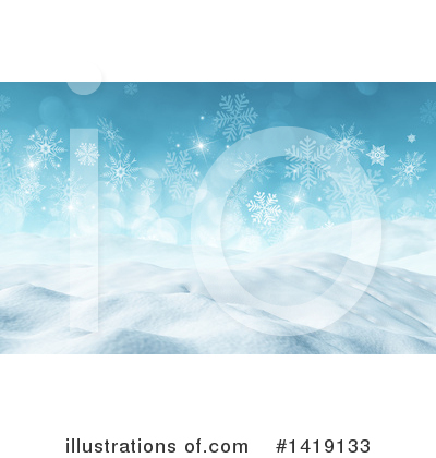 Winter Landscape Clipart #1419133 by KJ Pargeter