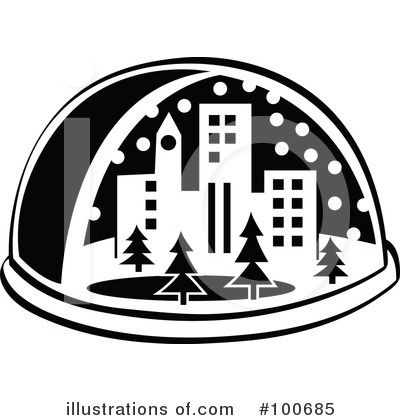 Royalty-Free (RF) Snow Globe Clipart Illustration by Andy Nortnik - Stock Sample #100685